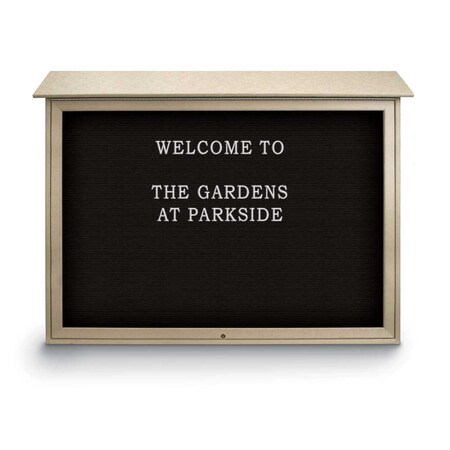 United Visual Products Indoor Enclosed Combo Board, 42"x32", White Frame/Blue & Pumice UVCB4232W-BLUE-PUMICE